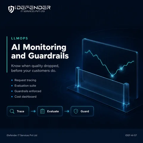 LLM Application Monitoring, Evaluation & Guardrails Implementation (LLMOps) — iDefender service tile