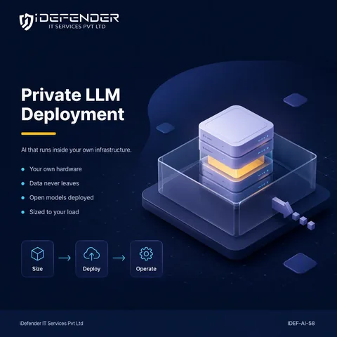 Private LLM Deployment Service - On-Premise & Own-Cloud AI for Data-Sensitive Businesses — iDefender service tile