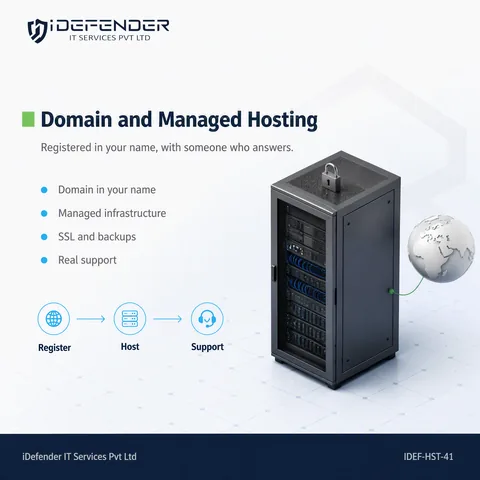 Domain Registration & Managed Web Hosting Services — iDefender service tile