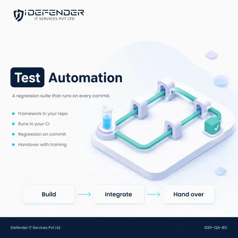 Test Automation Services - Selenium, Playwright & Cypress Framework Development with CI/CD Integration — iDefender service tile