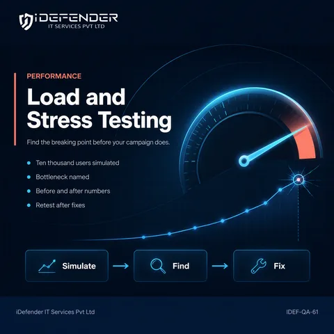 Performance Testing & Load Testing Services - JMeter, k6 and Cloud Load Testing — iDefender service tile