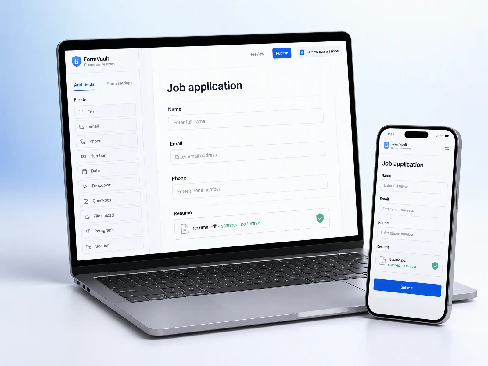 FormVault on a laptop and phone