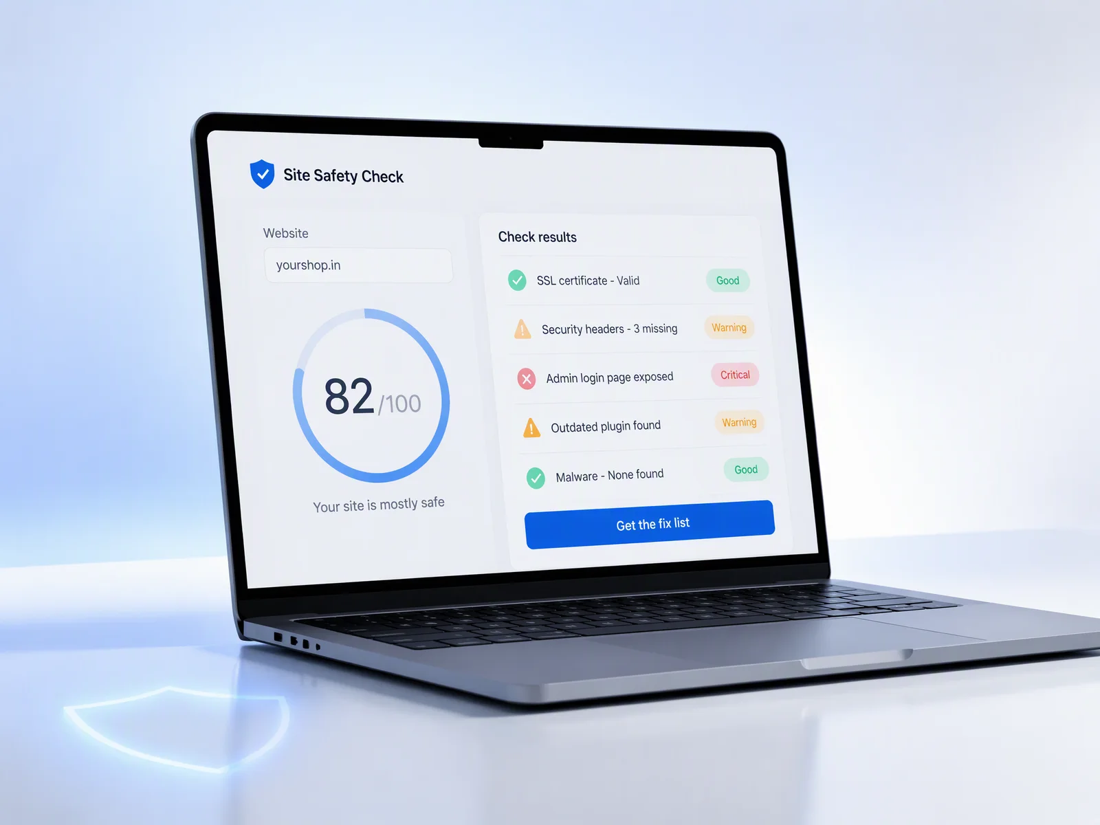 Site Safety Check on a laptop and phone